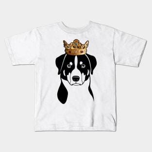 Appenzeller Sennenhund Dog King Queen Wearing Crown Kids T-Shirt